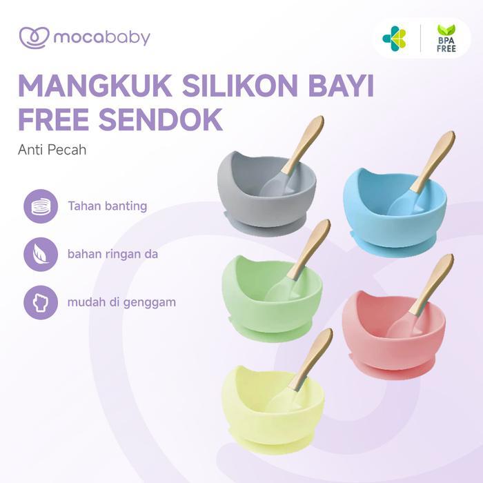 Mangkok Silicone Suction Free Sendok Mangkok Makan Bayi Suction Food Grade / Mangkok Bayi Premium /