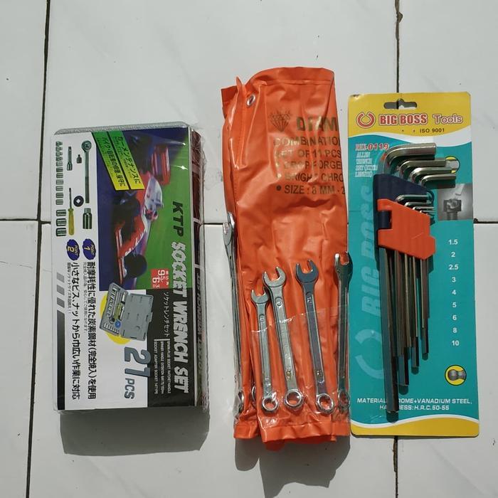 Tool Set Bengkel - Kunci Perkakas Motor - Kunci Paket 3 Set
