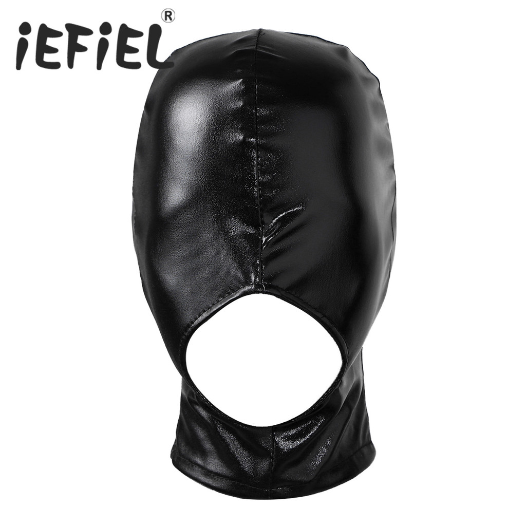 Uni S Latex Face Mask Womens Mens Open Mouth Head Cover Full Face Mask Hood Mask Headgear Cosplay