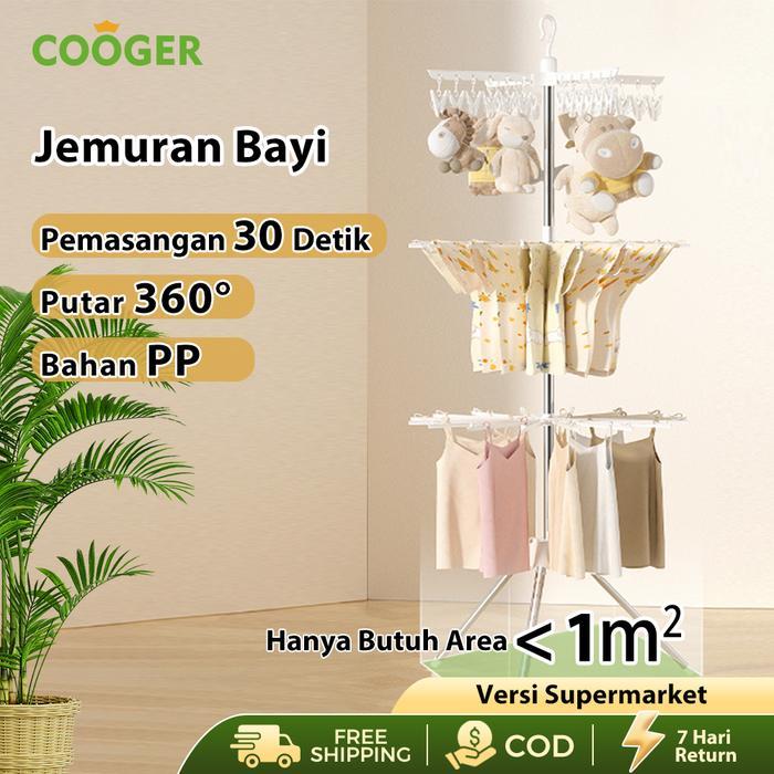 TERMURAH COOGER Rak Jemuran 3 Susun Rak Jemuran Pakaian Bayi Rak Jemuran Bayi Rak Jemuran Kaos Kaki