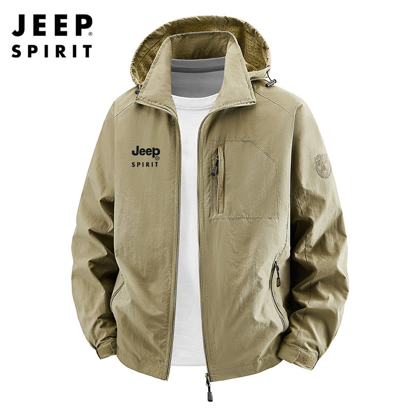 Jeep Spirit Men Jacket Outdoor Windbreaker Waterproof Breathable Spring and Autumn Jacket