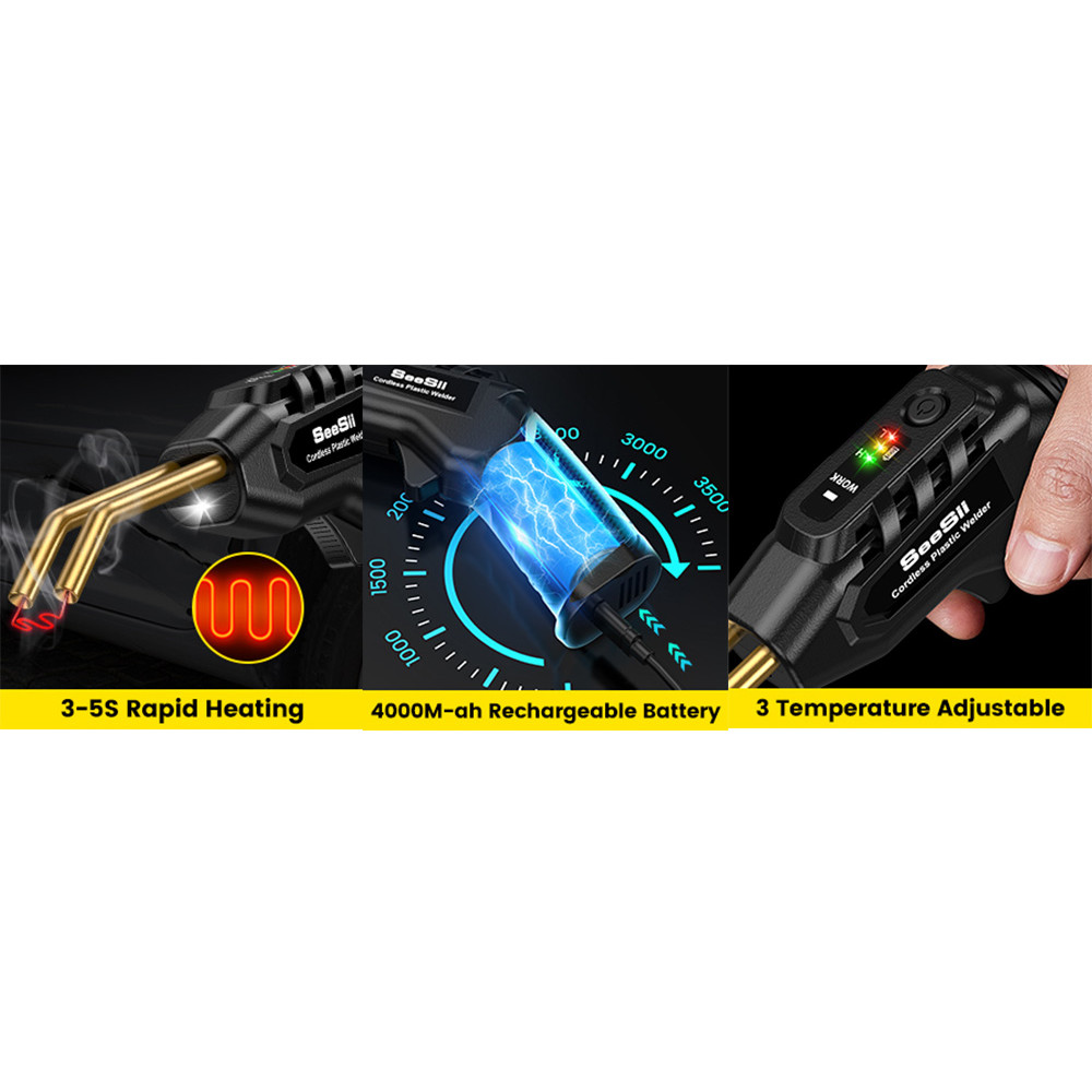 Seesii Cordless Plastic Welder Hot Stapler Welding Machine