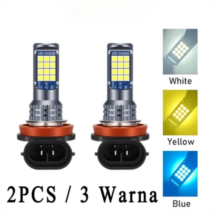 [30000/1Buah] 3 Warna Foglamp Led Mobil Foglight Lampu Kabut Mobil Lampu Kabut LED Mobil 3 Warna