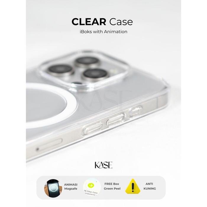 CLEAR Case Magsafe + ANIMATION Anti Kuning (Anti-Yellowing) Hardcase for iPhone 13 14 15 16 Plus Pro