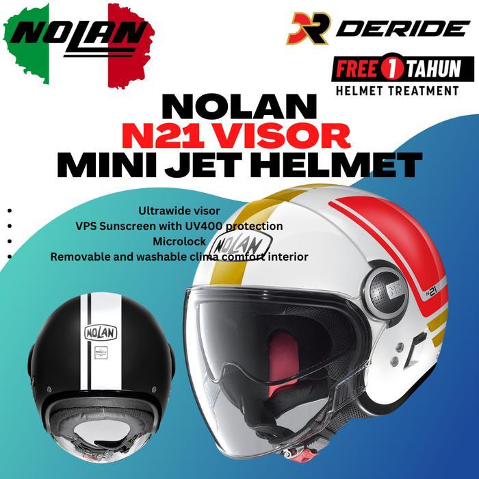 NOLAN N21 VISOR HELM MOTOR HALF FACE SNI DOUBLE VISOR DV