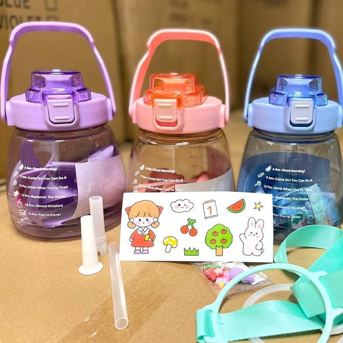 BOTOL VIRAL 1.3LITER BOTOL GEMOY GRADASI OMBRE MASI STIKER 3D TIME