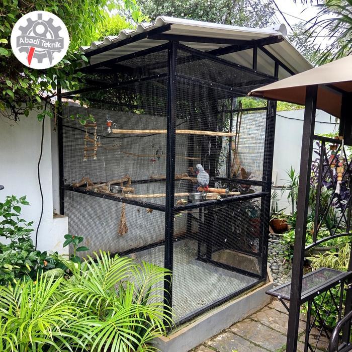 Sangkar Kandang Besar Burung Hantu Kakak Tua Nuri Jalak Dahan Jati