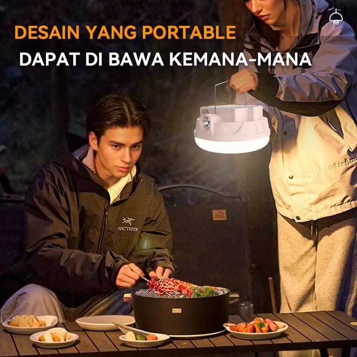 H2S Lampu Led Emergency Ufo + Senter Hs-Q188 Solar Panel 400W + 50W Baterai Lepas