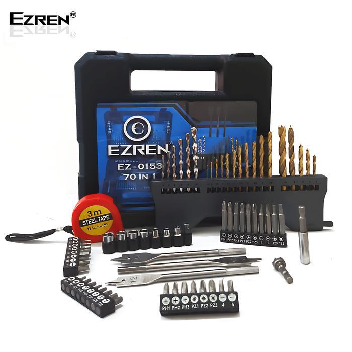 Tekiro Tools - Ez-0153 70 In 1 Mata Bor Toolbox Besi Kayu Beton Soket Set 70Pcs