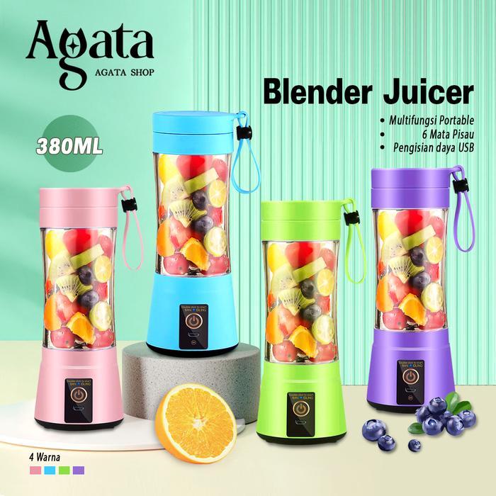 News Blender Juicer Cup Portable Mini Juicer Cup 6 Mata Pisau USB Electric - HM-03