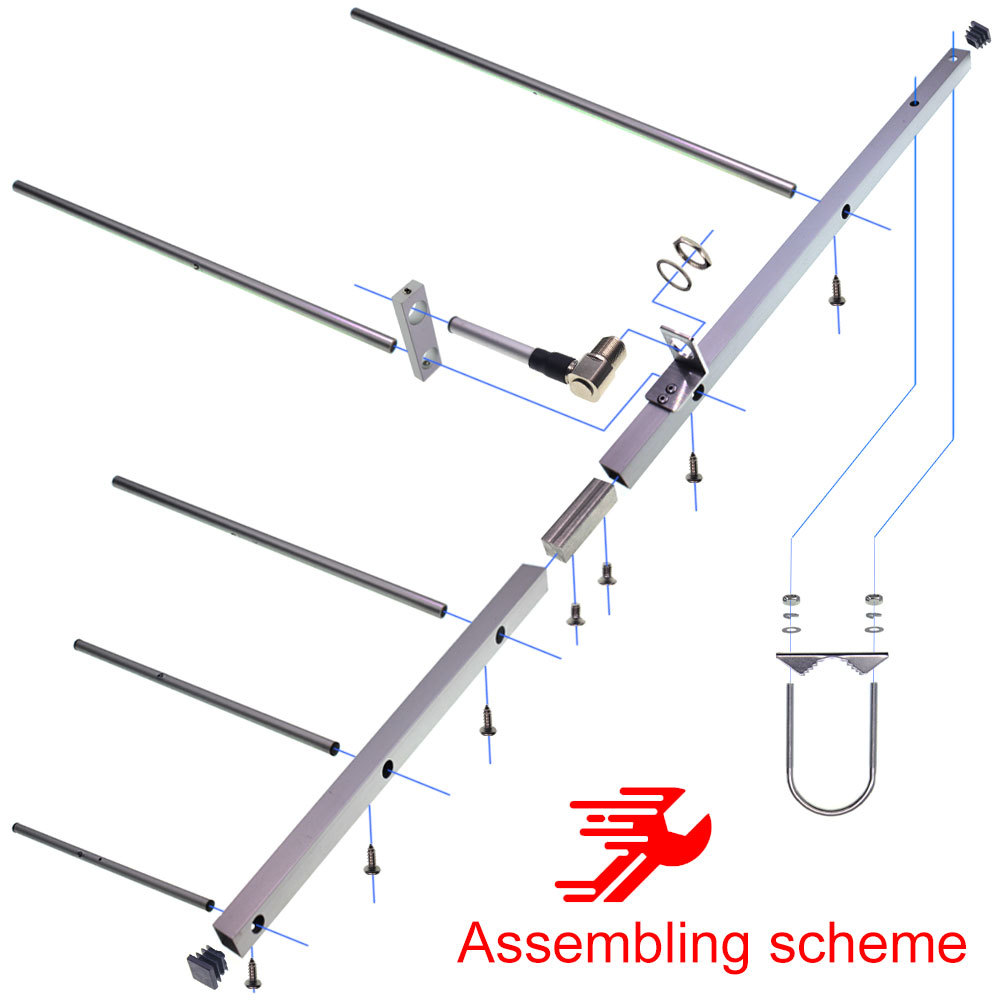 Yagi-Ay02 Yagi Antenna Uhf400-470Mhz High Gain 11Dbi So239 Connector