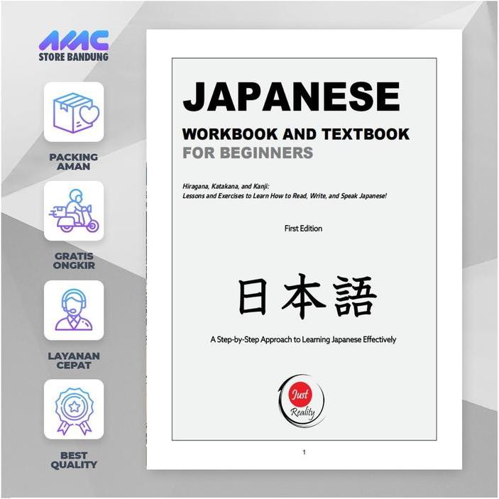 Buku Belajar Bahasa Jepang Japanese Workbook and Textbook for Beginners Hiragana, Katakana, and