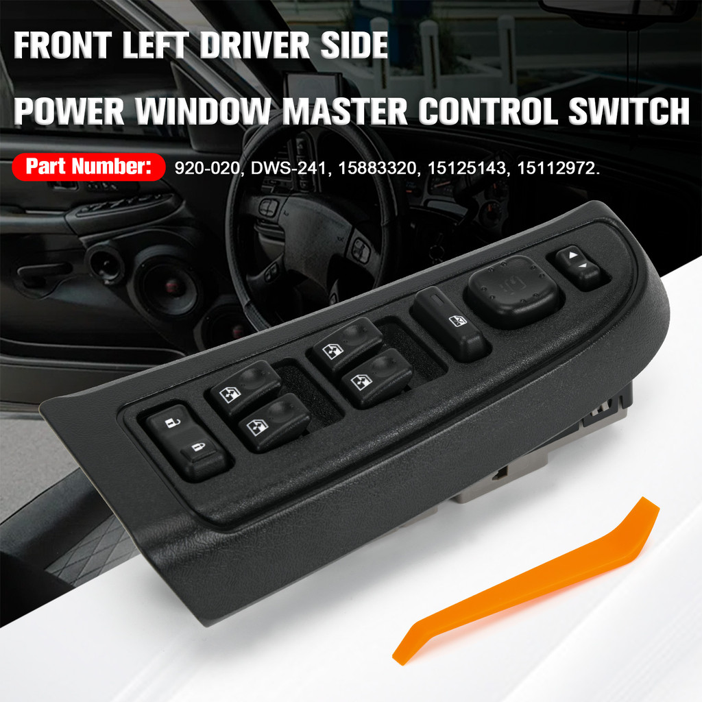 Front Door Lock Master Power Window Switch With Bezel For Chevy Silverado 1500 2500 Hd Tahoe 03-07