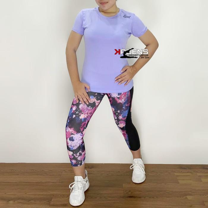 Kadens Setelan Baju Olahraga Wanita Celana Legging Pendek 7/8 / Set Baju Olahraga Zumba Yoga Gym