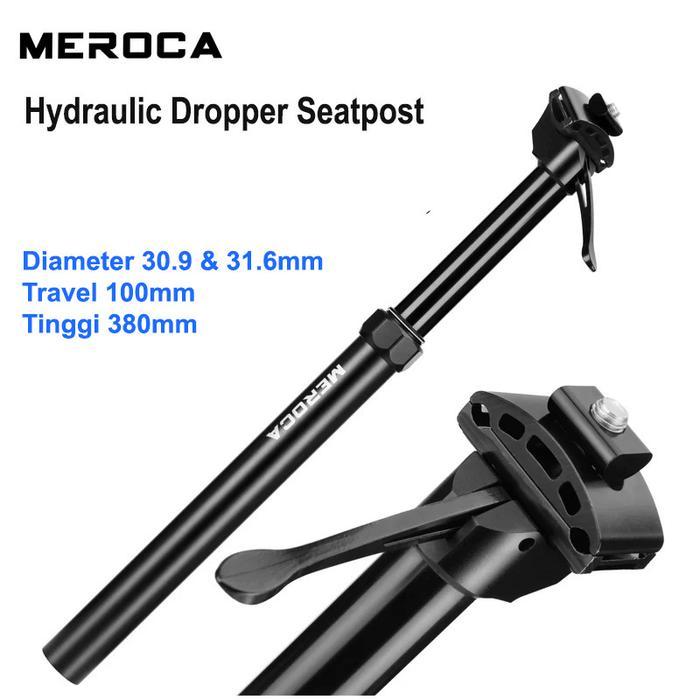 Meroca Dropper Seatpost Hidrolik Sepeda Model Tuas Manual Travel 100Mm
