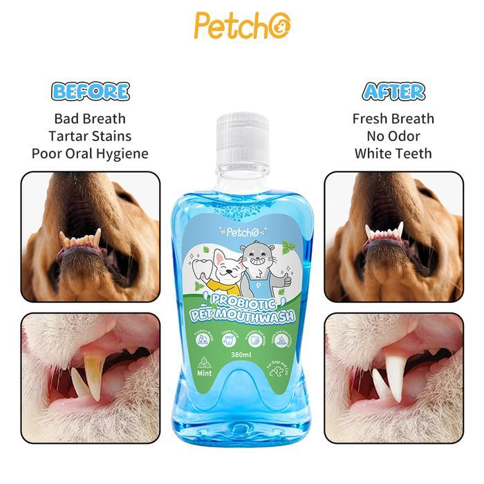hgycy- Petcho Probiotik Obat Kumur Hewan Peliharaan Rasa Mint Untuk Kucing Dan Anjing,