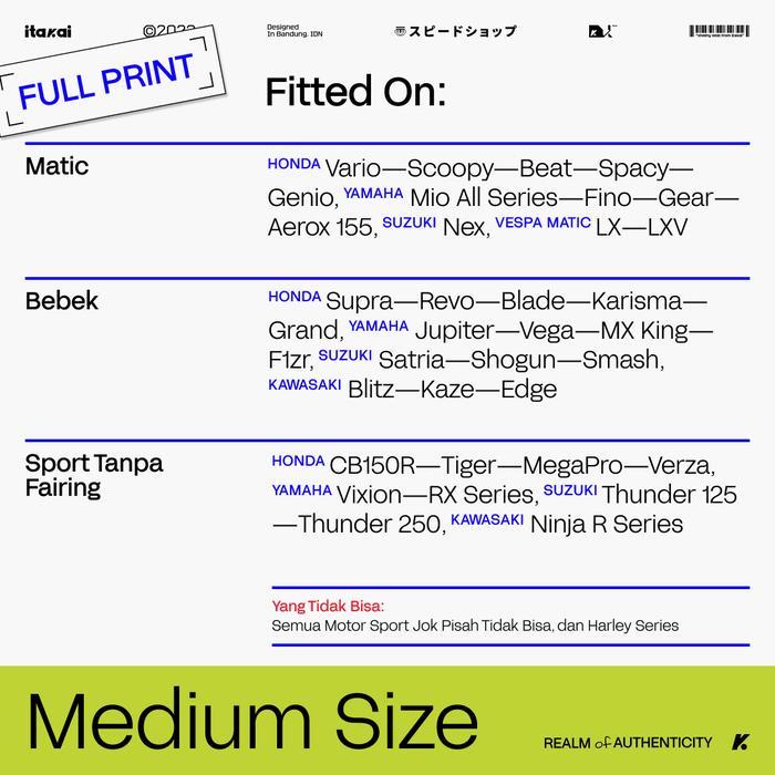 Itakai Sarung Jok The Alien - Cover Jok Motor Motif Premium / Anti Air / Anti Cakar Kucing Kode 274