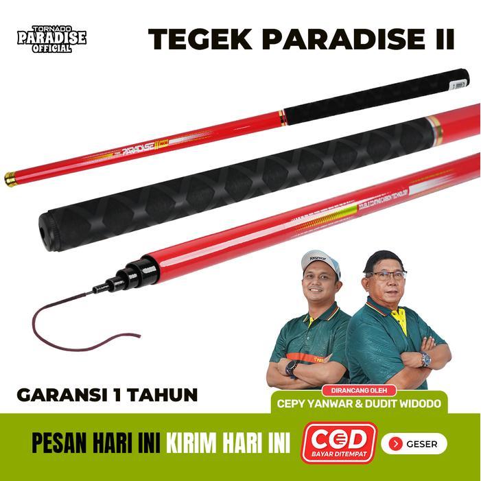 New Tegek Pancing Joran Paradise II 2 Fiber Coating Carbon Ukuran 240 270 300 360 450 540 630 CM