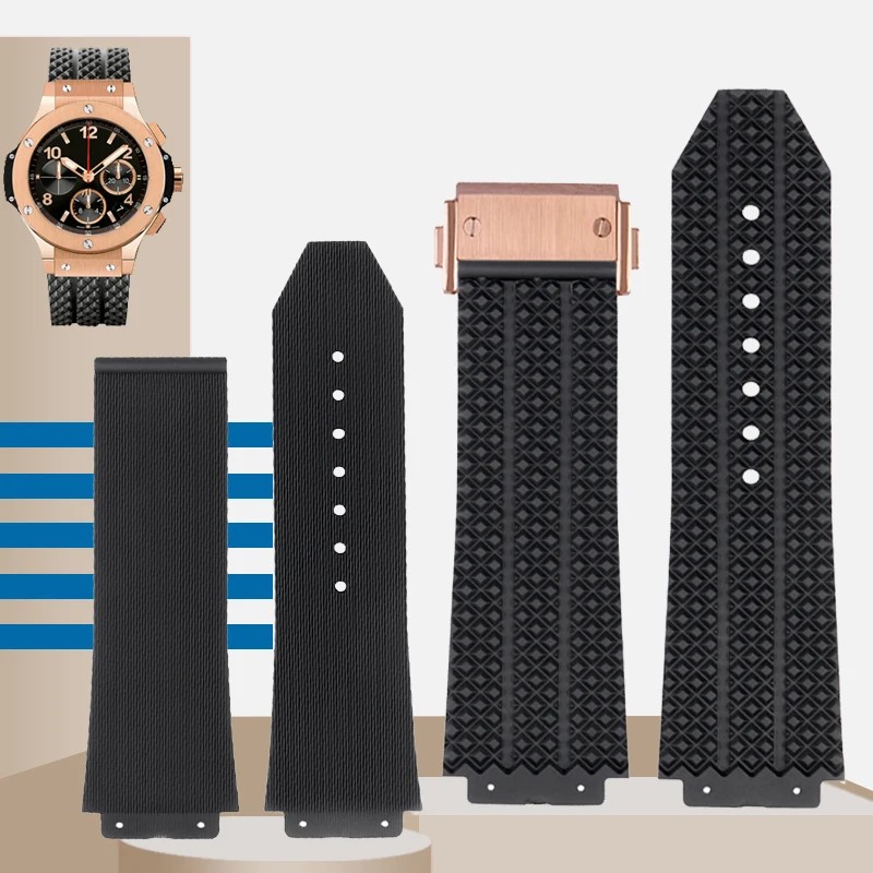 Watchband For Hublot Big Bang Silicone 26*19Mm Waterproof Men'S Watch Strap Chain Watch Accessories