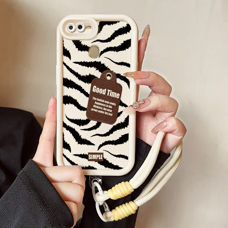 Casing Hp untuk OPPO A7 A5s A12 A12s A11K Case Casing HP Softcase Ponsel Soft Shell dengan Tali Sili