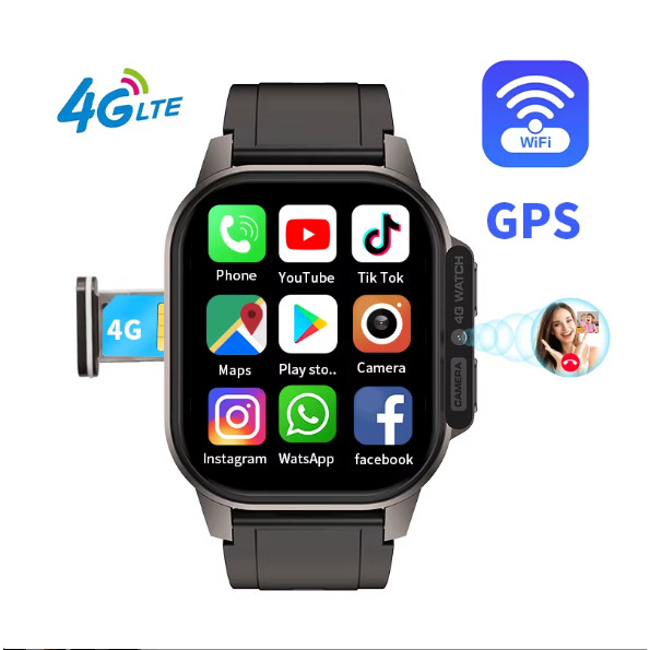 Android 8.1 Relojes Dm62 4G Sim Card Smart Watch 2.13Inch Amoled Video Call Sleep Monitoring Gps