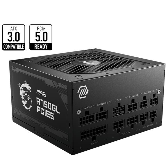 POWER SUPPLY PSU MSI MAG A750GL PCIE5 ATX 3.0 750W 80+ GOLD FULL MODUL