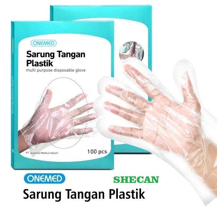 SARUNG TANGAN MEDIS ONEMED STERIL PLASTIK ONE MED GLOVE ISI 100PCS