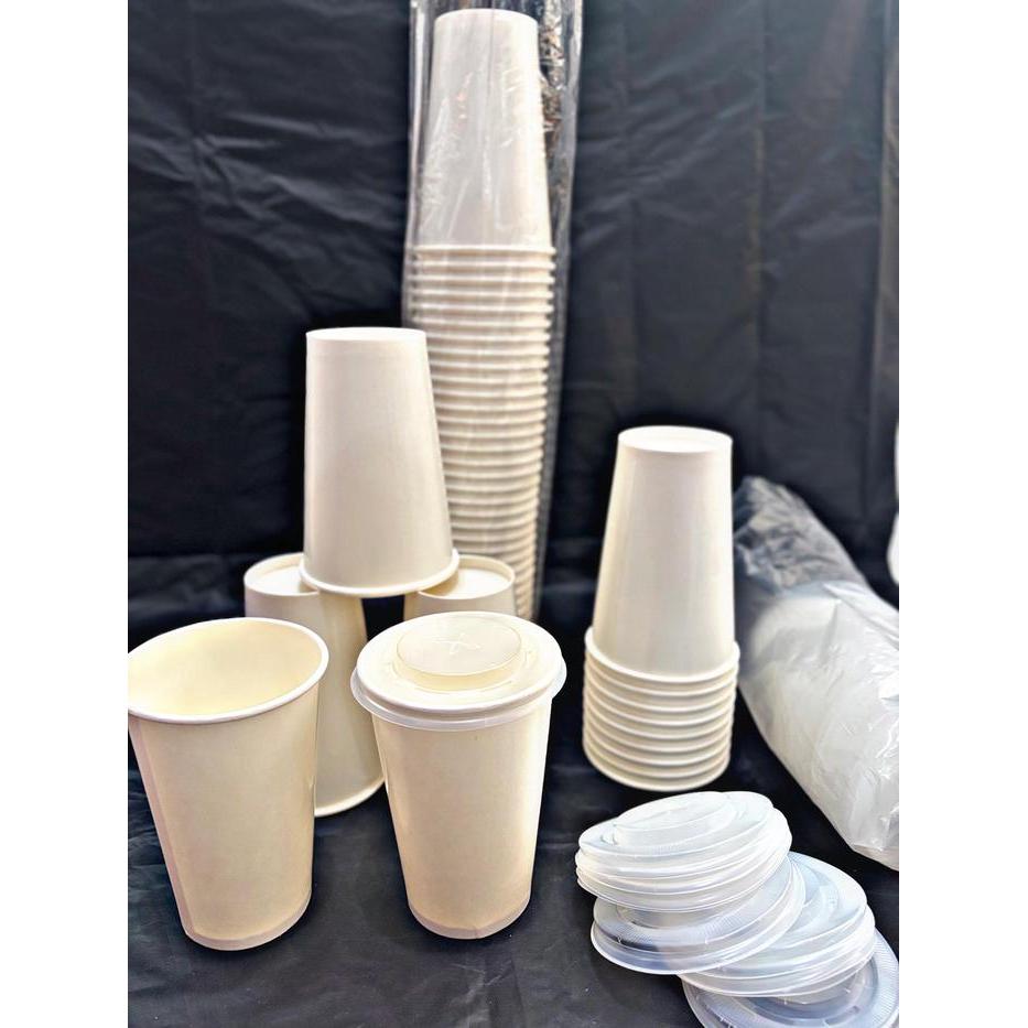 GELAS PAPER/PAPER CUP/GELAS KERTAS KOPI UKURAN 16 OZ POLOS 1 DUS 1000
