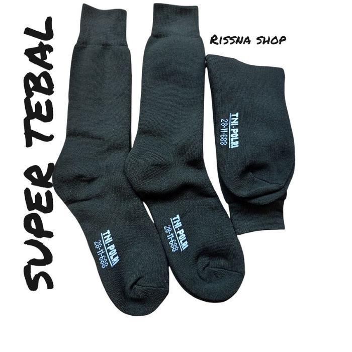 Promo ( 3 Pasang ) Kaos Kaki Pdl Hitam Tebal/Kaos Kaki Tni Super Tebal Panjang Original