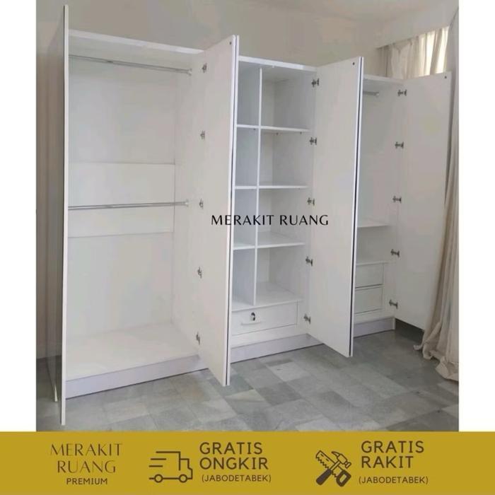 Lemari Sliding Door 3 Pintu Mewah Preum