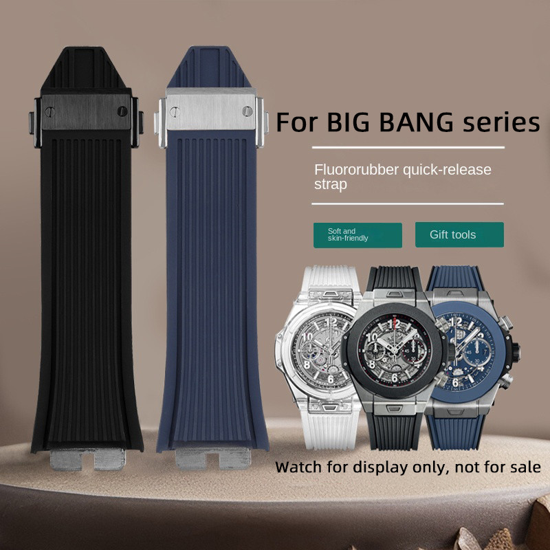 For BIG BANG 411 bands men Hublot big bang 411 421 fluororubber strap bracelet Stainless steel joint