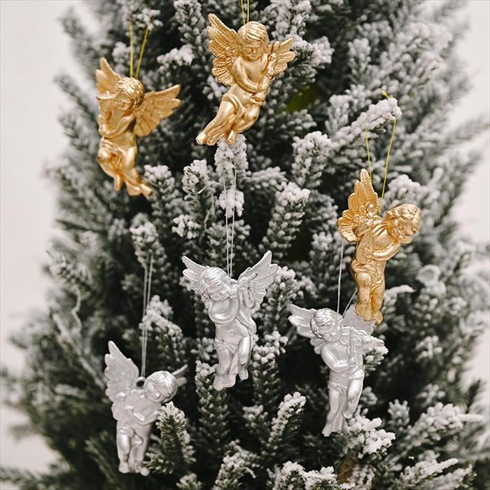 [GROSIR] Gantungan Liontin Malaikat Pohon Natal Christmas Tree Pendant Angel Hanger Gold Silver