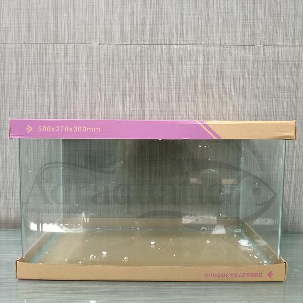 AQUARIUM BENDING LEPET 50CM UK. 50X27X30 CM AKUARIUM KACA SISI LENGKUNG