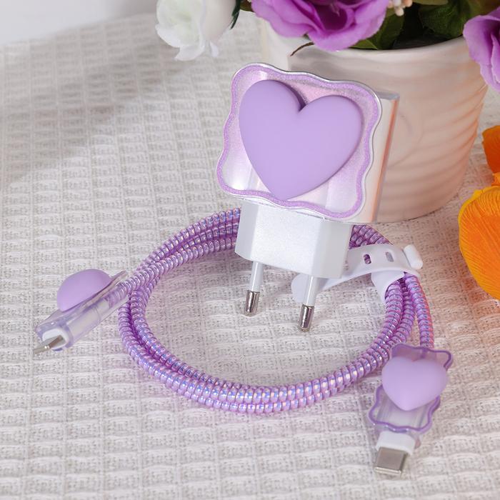 1Set 5 PCS Case Charger For iPhone 18w&20w Bunga Pelindung Charger iPhone Pelindung Charger Kabel