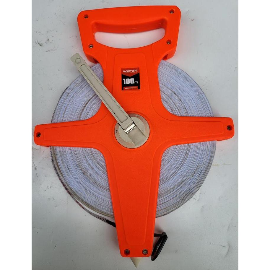 WTFT- Meteran Rol Tancap Fiber 50M 100M Wilmer Meteran Kain Tanah Gulung