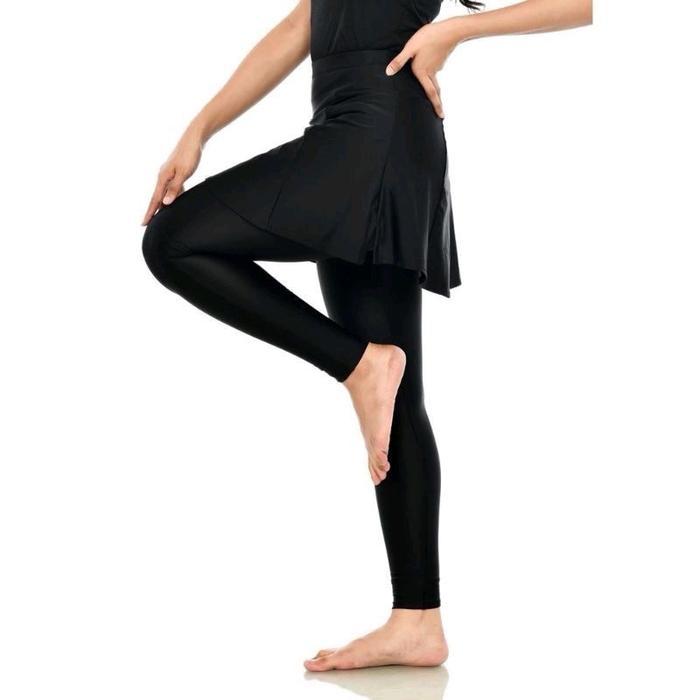 BIG SALE Legging ROK polos bahan spandex jersey licin / celana olahraga wanita Hitam leging lejing