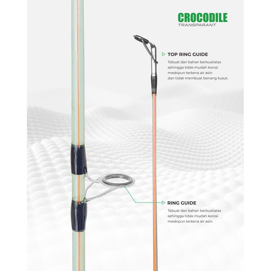 Joran Spinning Fiber Transparan Crocodile (Sambung Drat) 210Cm -Gratisongkir