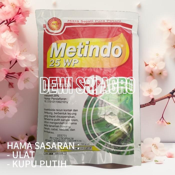 PEMBASMI HAMA ULAT DAN KUPU PUTIH METINDO 25 WP KEMASAN 100 GRAM