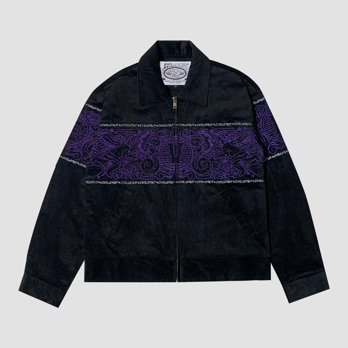 EVILSPIRIT JACKET CORDUROY - ERLANO BLACK UNISEX Jaket Panjang Pria Wanita Zipper Tebal Sweater