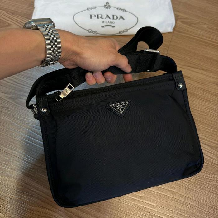 1076 mixstuff88PRADA Tas Nylon Unisex Slingbag Sling Bag