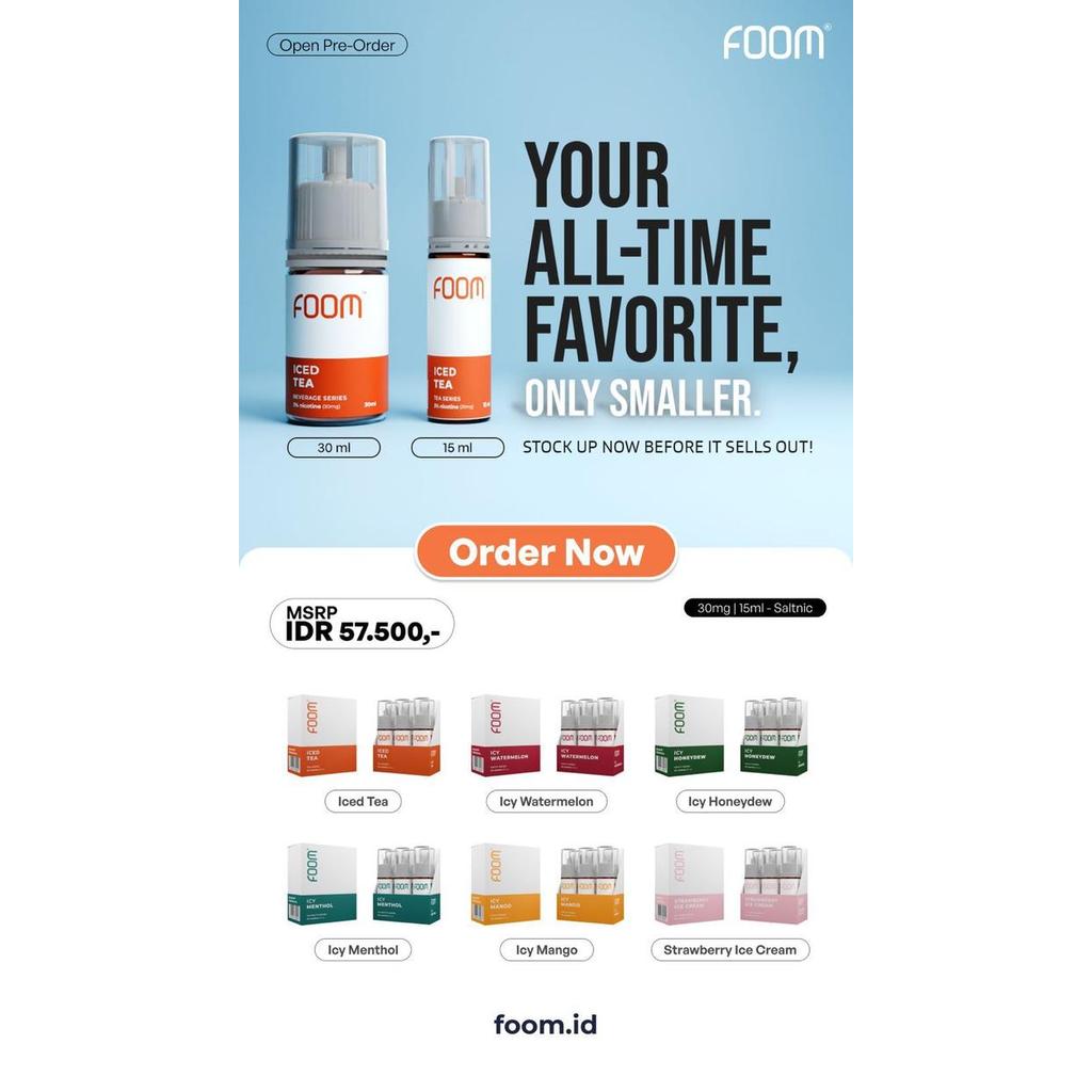 FOOM ICY WATERMELON 15ML 30MG FRUITY SERIES 1 PACK ISI 6