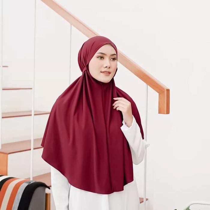 dowg- Hijab Bergo Jersey Tali Size LJilbab Instan Tali L Jersey