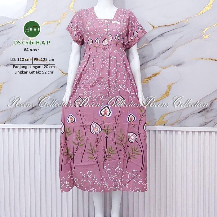 sbcx- Batik H.A.P Daster Chibi Lengan Pendek Ld Standar Daster Panjang Semata Kaki 3 Kancing