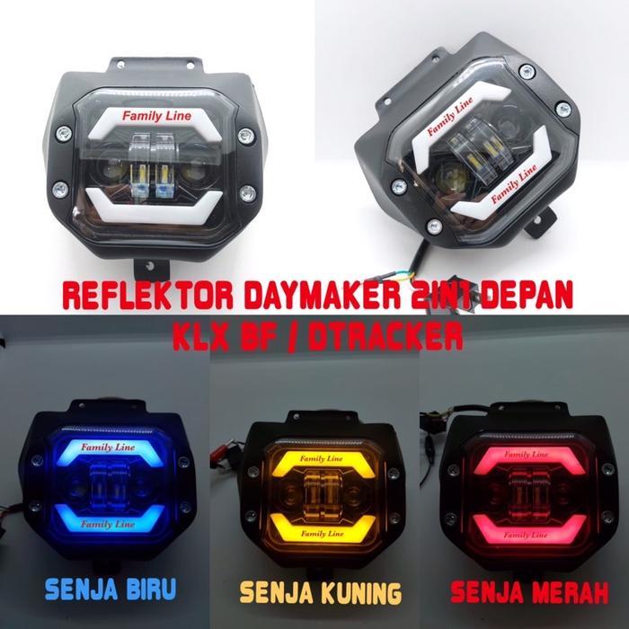 Limited Reflektor Lampu Depan Daymaker Klx Bf / Dtracker + Cover Hitam Pnp Klx Bf Dtracker New Model
