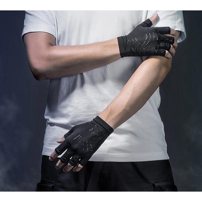 5y4j- Rockbros S202 Half Finger Gloves Sarung Tangan Sepeda Elastic Non Padding Sport