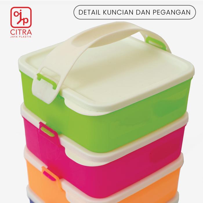 pkfxi- Rantang Plastik Susun 2 Locking System Ukuran Jumbo Rantang Bekal
