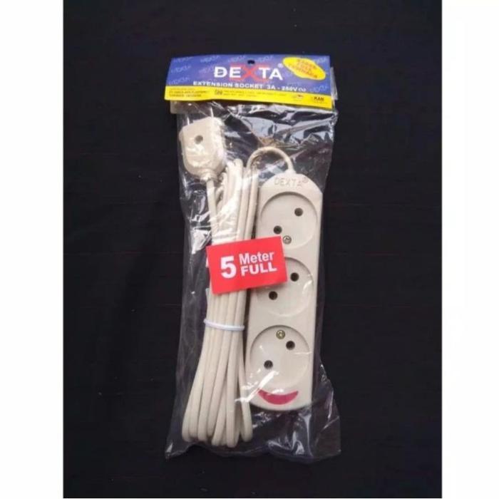 Stop Kontak Gepeng 2 3 4 5 Lubang + Kabel 3 5 Full Meter SNI + Lampu Indikator Kabel Olor Oloran