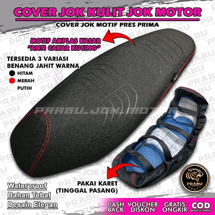 ( Anti Cakar Kucing ) Sarung Cover Jok Motor Istan Pakai Karet TINGGAL PASANG Motif EMBOS PRIMA