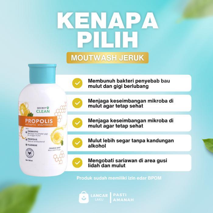 DAYDAY- Propolis Antiseptic Mouthwash - Propolis Obat Kumur Mouthwash Secret Clean Pembersih