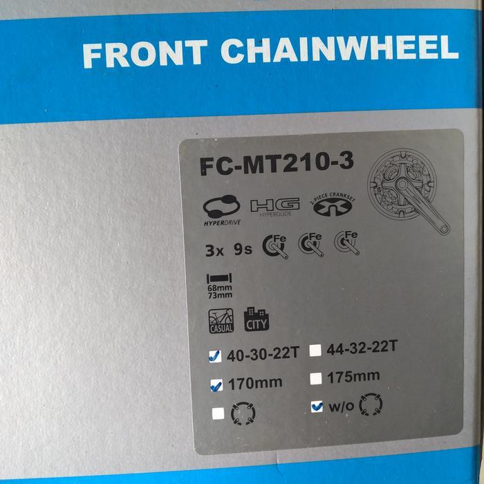 gir crankset crank set shimano original altus MT210 hollowtech 2 HT2 40T 30T 22T 3 speed triple